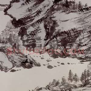 1949年 溥心畲《临文五峰山水卷》国画山水作品图片赏析
