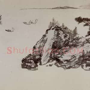1949年 溥心畲《临文五峰山水卷》国画山水作品图片赏析