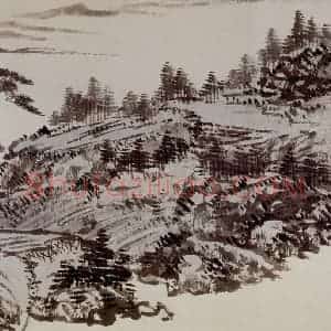 1949年 溥心畲《临文五峰山水卷》国画山水作品图片赏析