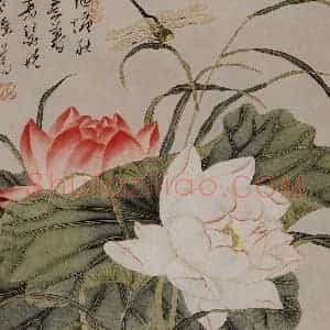 溥心畲《池塘秋意》国画花鸟作品图片赏析