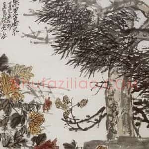 民国 吴昌硕《栗里高风》国画花鸟作品图片赏析