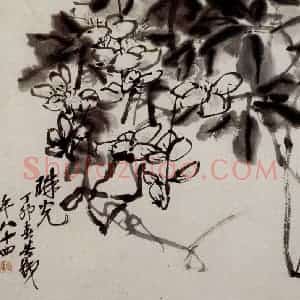 民国 吴昌硕《花卉册》国画花鸟作品图片赏析