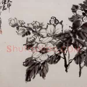 民国 吴昌硕《花卉册》国画花鸟作品图片赏析