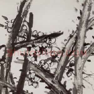 民国 吴昌硕《绿梅通景屏》国画花鸟作品图片赏析
