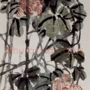 民国 吴昌硕《锦城风色》国画花鸟作品图片赏析
