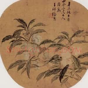 清代 张熊《花卉图》国画花鸟作品图片赏析