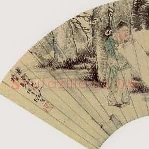 清代 任颐《二老读画图》国画综合作品图片赏析