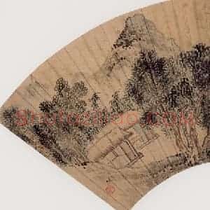 清代 徐照《山溪棹舟图》国画综合作品图片赏析