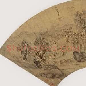 明代 陆士仁《秋夜景物图》国画山水作品图片赏析