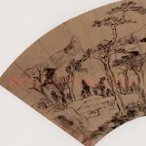 清代 朱耷《远山林屋图》国画山水作品图片赏析