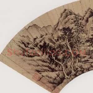 清代 高岑《山水图》国画山水作品图片赏析