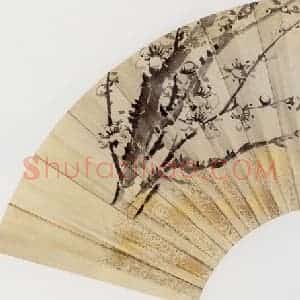 无纪年 陈师曾《梅花扇面》国画花鸟作品图片赏析