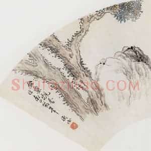 无纪年 陈师曾《桂花扇面》国画花鸟作品图片赏析