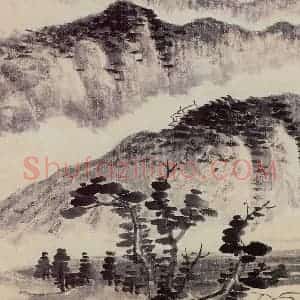 1913年 陈师曾《山水册页》国画山水作品图片赏析