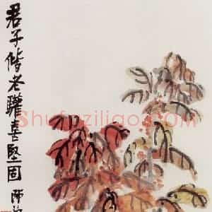 1921年 陈师曾《花卉四屏》国画花鸟作品图片赏析