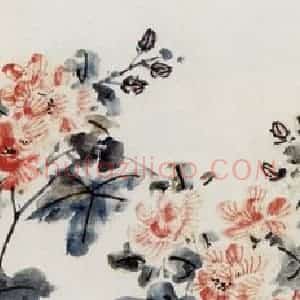 无纪年 陈师曾《菊花芙蓉》国画花鸟作品图片赏析