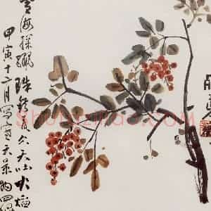 1914年 陈师曾《天竹》国画花鸟作品图片赏析