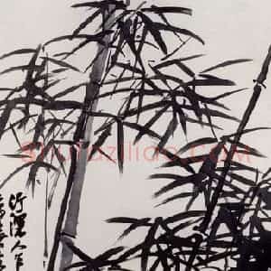 无纪年 陈师曾《墨竹月季》国画花鸟作品图片赏析