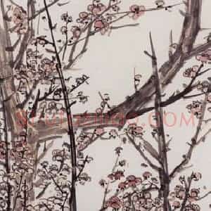 无纪年 陈师曾《红梅》国画花鸟作品图片赏析