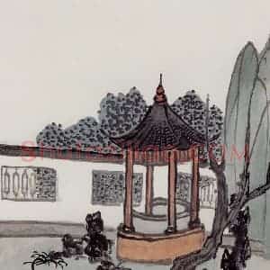 无纪年 陈师曾《园林小景册页》国画综合作品图片赏析