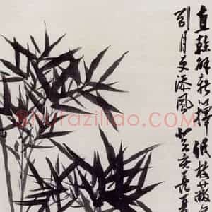 1923年 陈师曾《墨竹》国画花鸟作品图片赏析