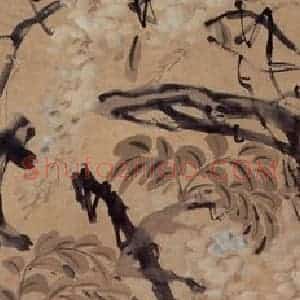 1916年 陈师曾《紫藤》国画花鸟作品图片赏析