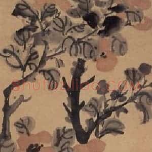 无纪年 陈师曾《山茶》国画花鸟作品图片赏析