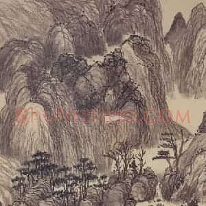 1916年 陈师曾《山水》国画山水作品图片赏析