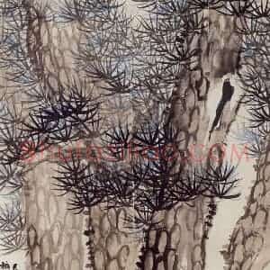 1919年 陈师曾《松树》国画花鸟作品图片赏析