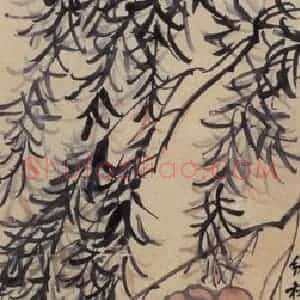 无纪年 陈师曾《柳荷》国画花鸟作品图片赏析