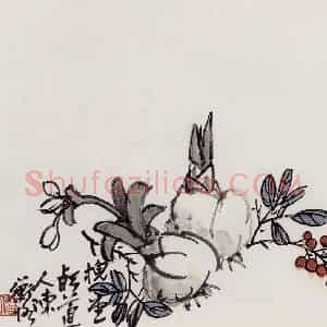 无纪年 陈师曾《水仙天竹》国画花鸟作品图片赏析