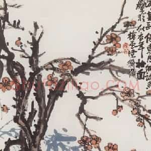 无纪年 陈师曾《红梅翠竹》国画花鸟作品图片赏析