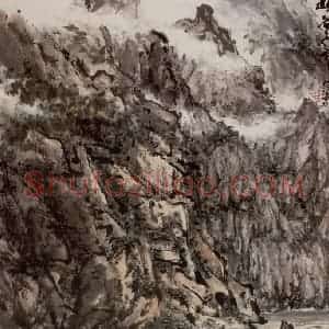 1988年 张安治《峡谷云飞》国画山水作品图片赏析