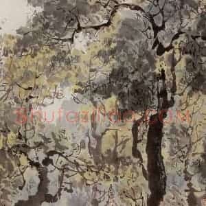 1944年 张安治《青城山》国画花鸟作品图片赏析
