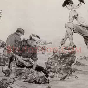1946年 张安治《石工》国画人物作品图片赏析