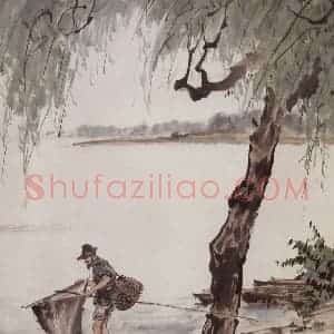 1957年 张安治《湖上清晨》国画综合作品图片赏析