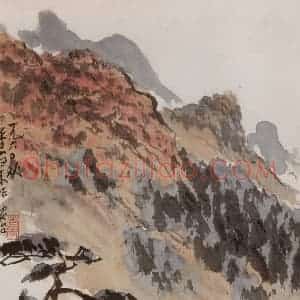 1960年 张安治《香山之秋》国画山水作品图片赏析