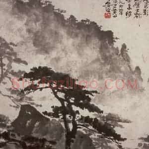 1961年 张安治《黄山雾》国画山水作品图片赏析