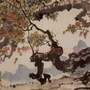 1962年 张安治《秋》国画花鸟作品图片赏析