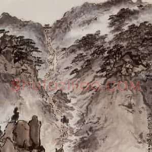 1962年 张安治《泰山南天门》国画山水作品图片赏析