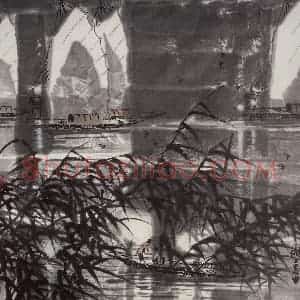 1982年 徐希《湖上晨曲》国画山水作品图片赏析