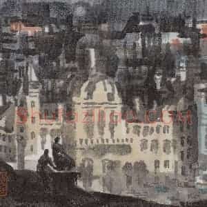 1968年 徐希《维也纳之夜》国画山水作品图片赏析