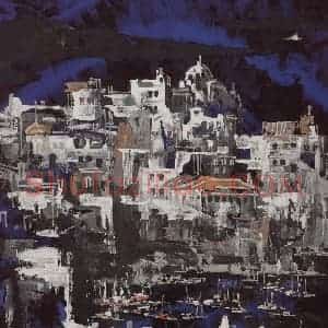 1988年 徐希《希腊小岛》国画山水作品图片赏析