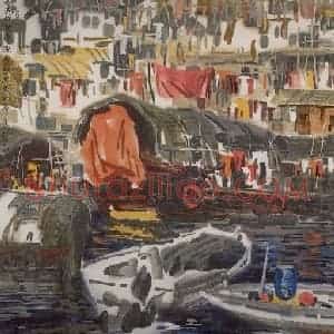 1993年 徐希《香港铜锣湾》国画山水作品图片赏析