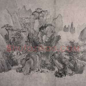 清代 王翚《王翚源头活水图片》国画山水作品图片赏析