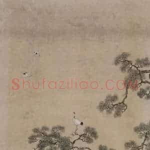 清代 戴洪《戴洪松鹤图轴》国画花鸟作品图片赏析