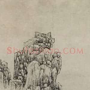 明代 陆治《陆治秋山行旅图轴》国画山水作品图片赏析
