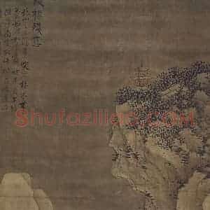 明代 蓝瑛《蓝瑛断桥残雪图轴》国画山水作品图片赏析