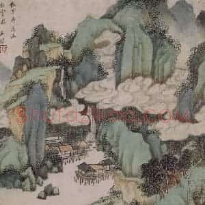 清代 王鉴《王鉴仿宋元山水图册》国画山水作品图片赏析