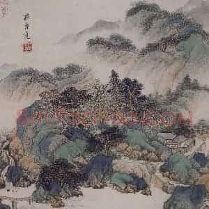清代 王鉴《王鉴仿宋元山水图册》国画山水作品图片赏析